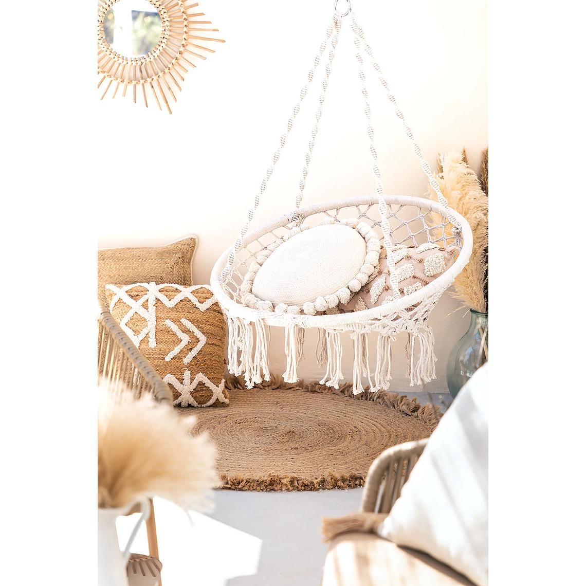 Sillón Colgante de Jardín Bahli Blanco Roto 2