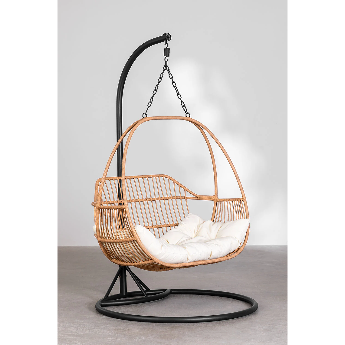 Sillón Colgante de Jardín con Cojín Kenet Negra 1