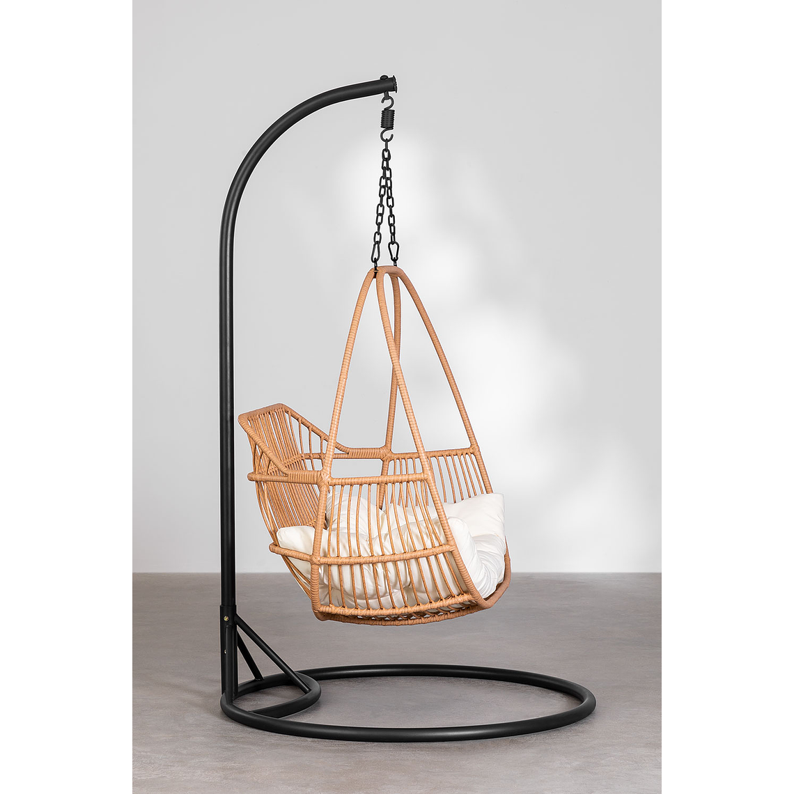 Sillón Colgante de Jardín con Cojín Kenet Negra 2