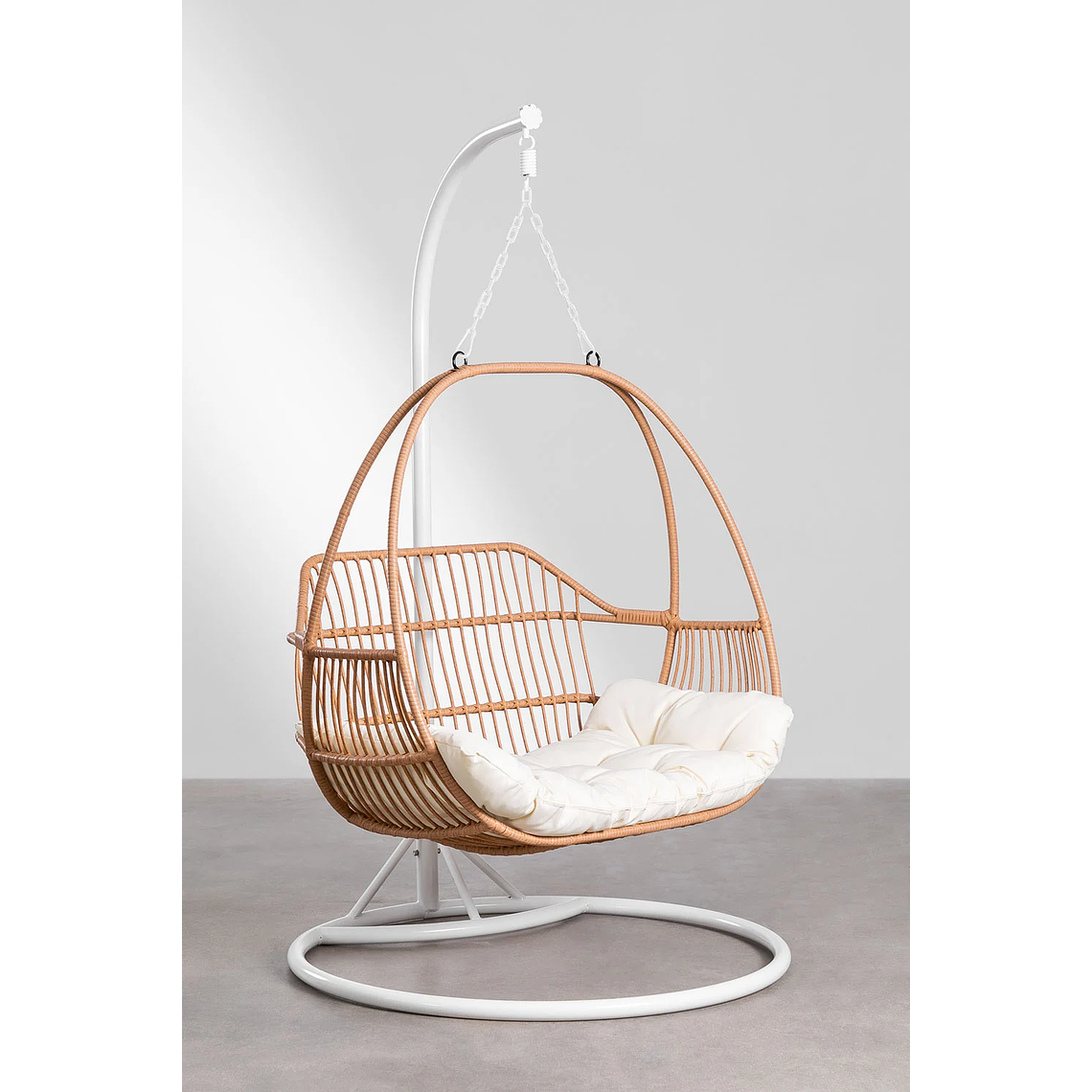 Sillón Colgante de Jardín con Cojín Kenet Blanca 1
