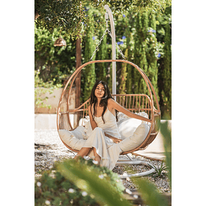 Sillón Colgante de Jardín con Cojín Kenet Blanca