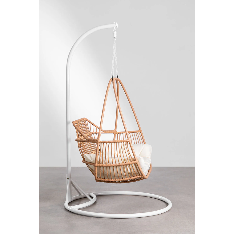Sillón Colgante de Jardín con Cojín Kenet Blanca 3