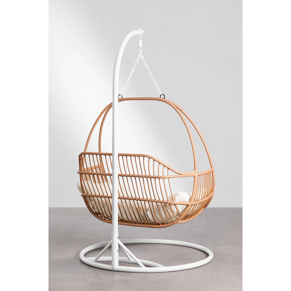 Sillón Colgante de Jardín con Cojín Kenet Blanca 4
