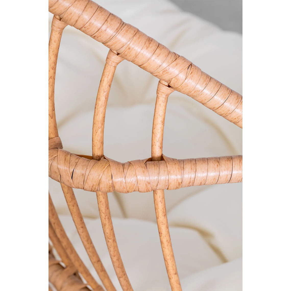 Sillón Colgante de Jardín con Cojín Kenet Marrón Arena 2