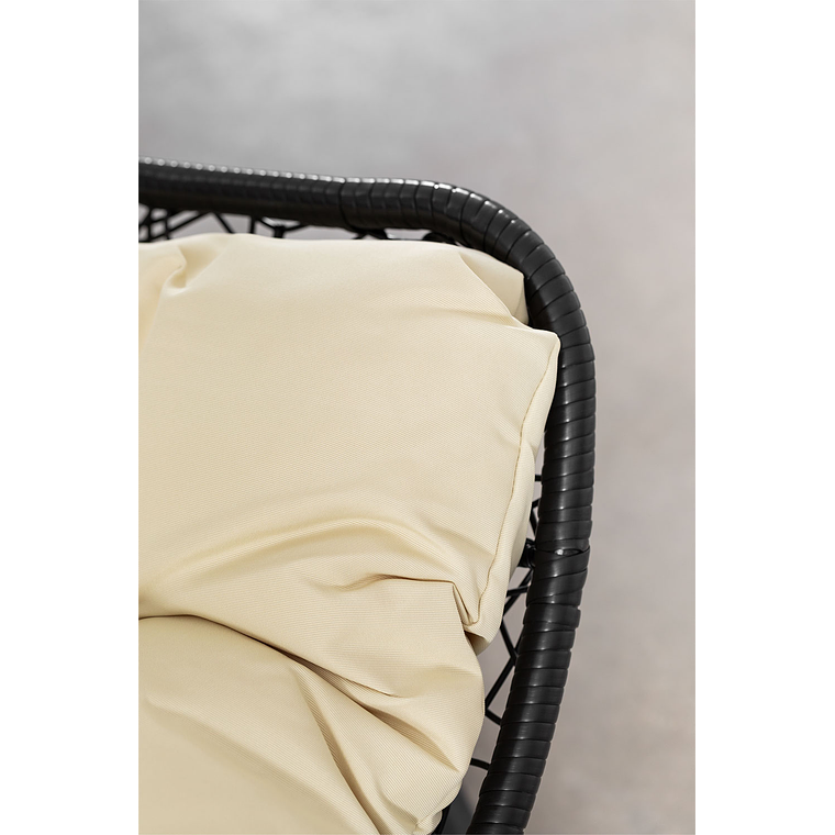 Sillón Colgante de Jardín con Cojín Danail Color Negro Base Blanca 5