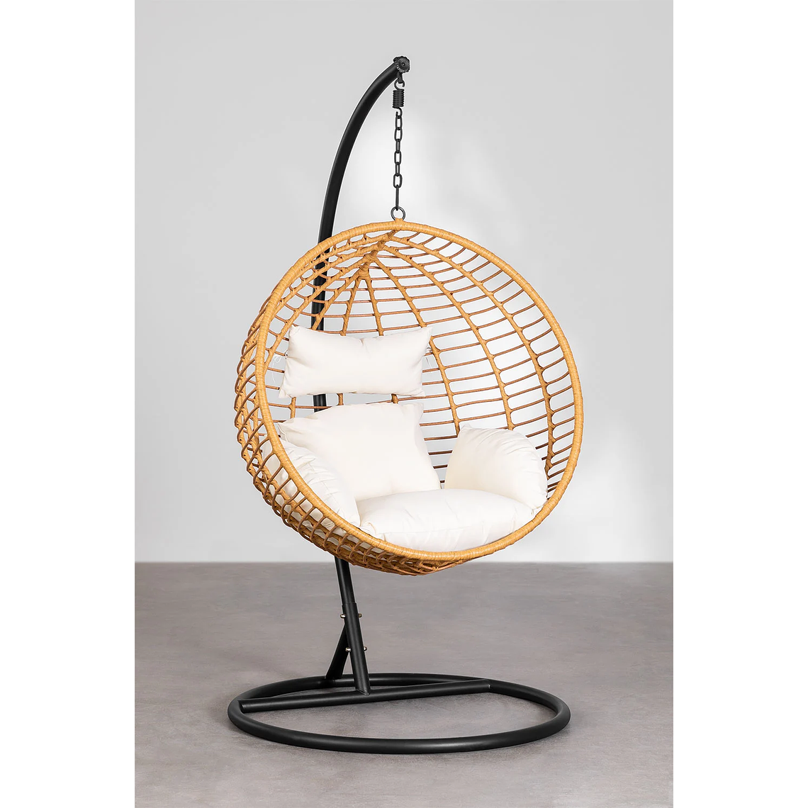 Sillón colgante de jardín con cojín Yosif Base Negra 1