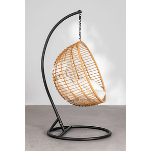 Sillón colgante de jardín con cojín Yosif Base Negra