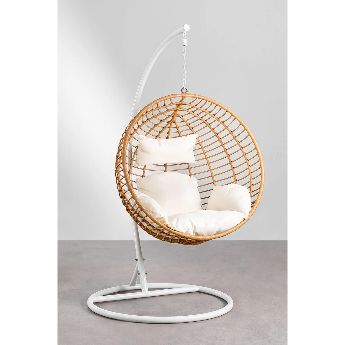 Sillón colgante de jardín con cojín Yosif Base Blanca 1