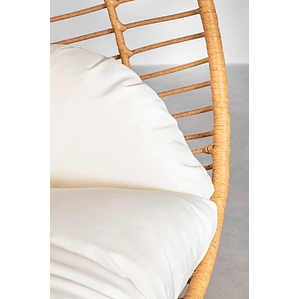 Sillón colgante de jardín con cojín Yosif Base Marrón Arena