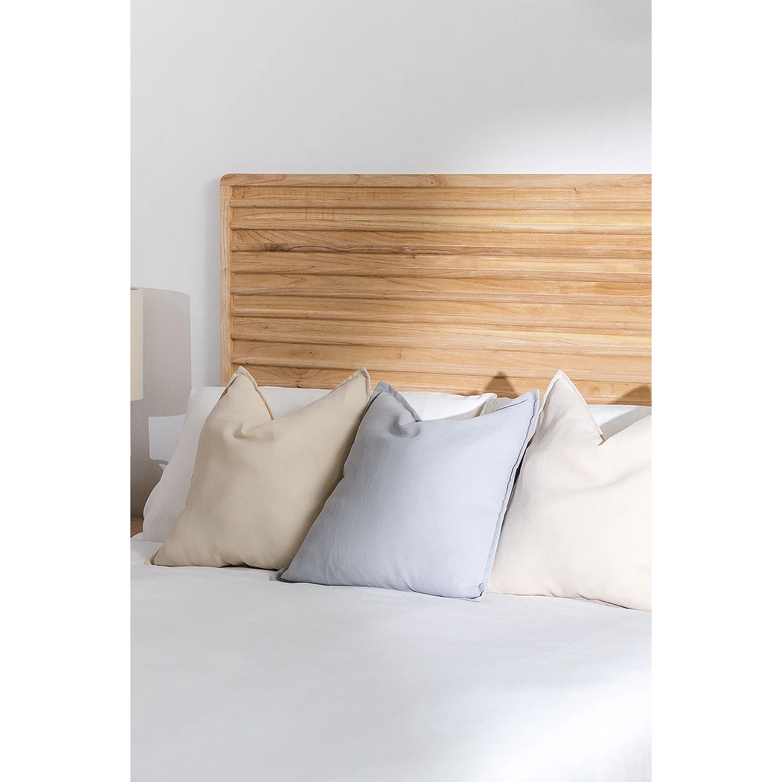 Respaldo cama 160 cm en madera natural Deleyna 1