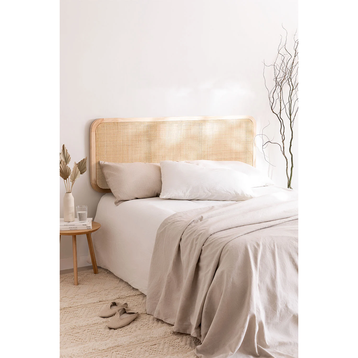 Respaldo cama 160 cm en madera natural Reyna 1