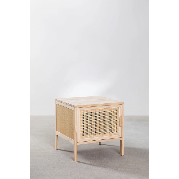 Velador en Ratán y Madera Reyna 1