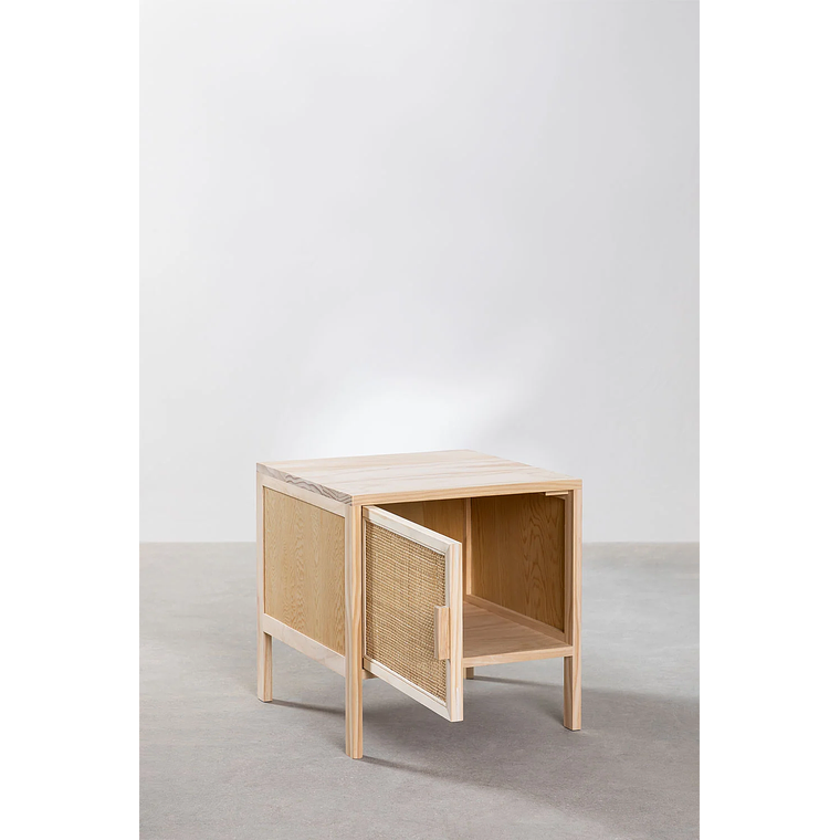 Velador en Ratán y Madera Reyna 2