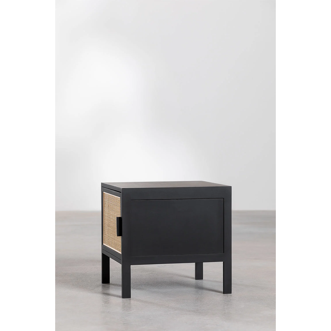 Velador en Ratán y Madera Reyna Color Negro 4