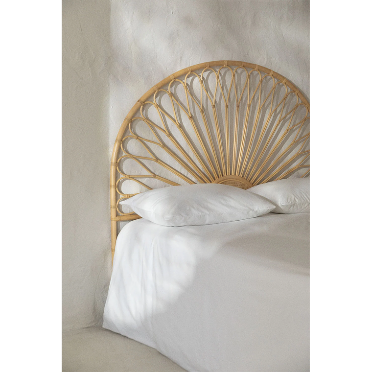 Respaldo cama 150cm en ratán marrón natural Nucdari 1