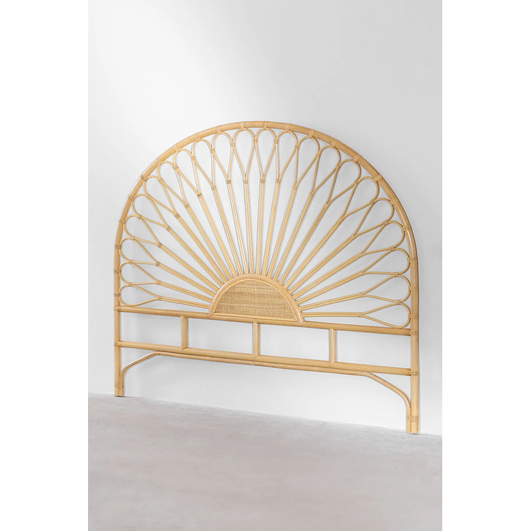 Respaldo cama 150cm en ratán marrón natural Nucdari 3