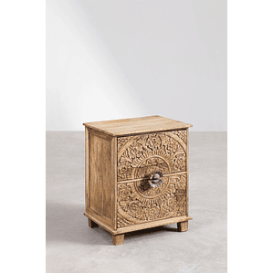 Velador con Cajones en Madera de Mango Wiluna