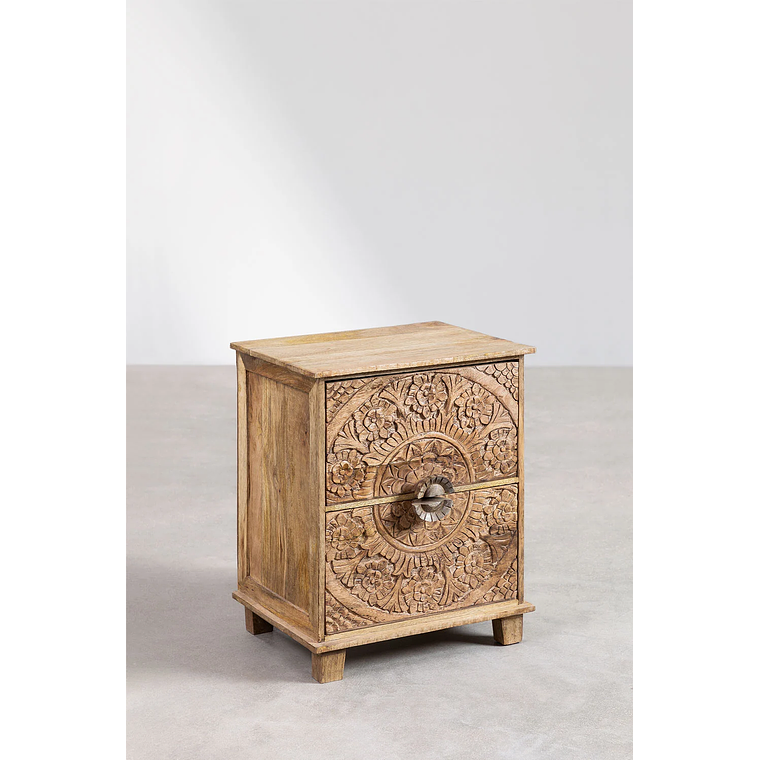 Velador con Cajones en Madera de Mango Wiluna 2