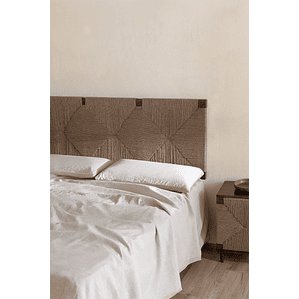 Respaldo cama 150cm en madera de mango y yute Evans