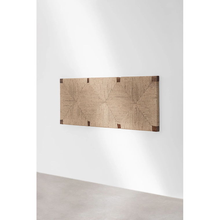 Respaldo cama 150cm en madera de mango y yute Evans 2