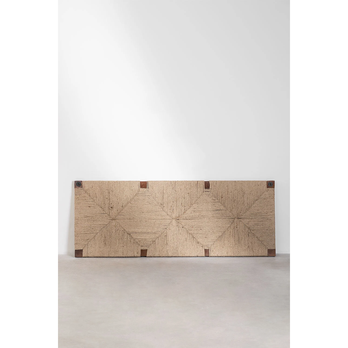 Respaldo cama 150cm en madera de mango y yute Evans 5