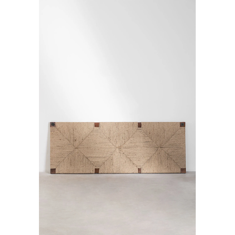 Respaldo cama 150cm en madera de mango y yute Evans 5