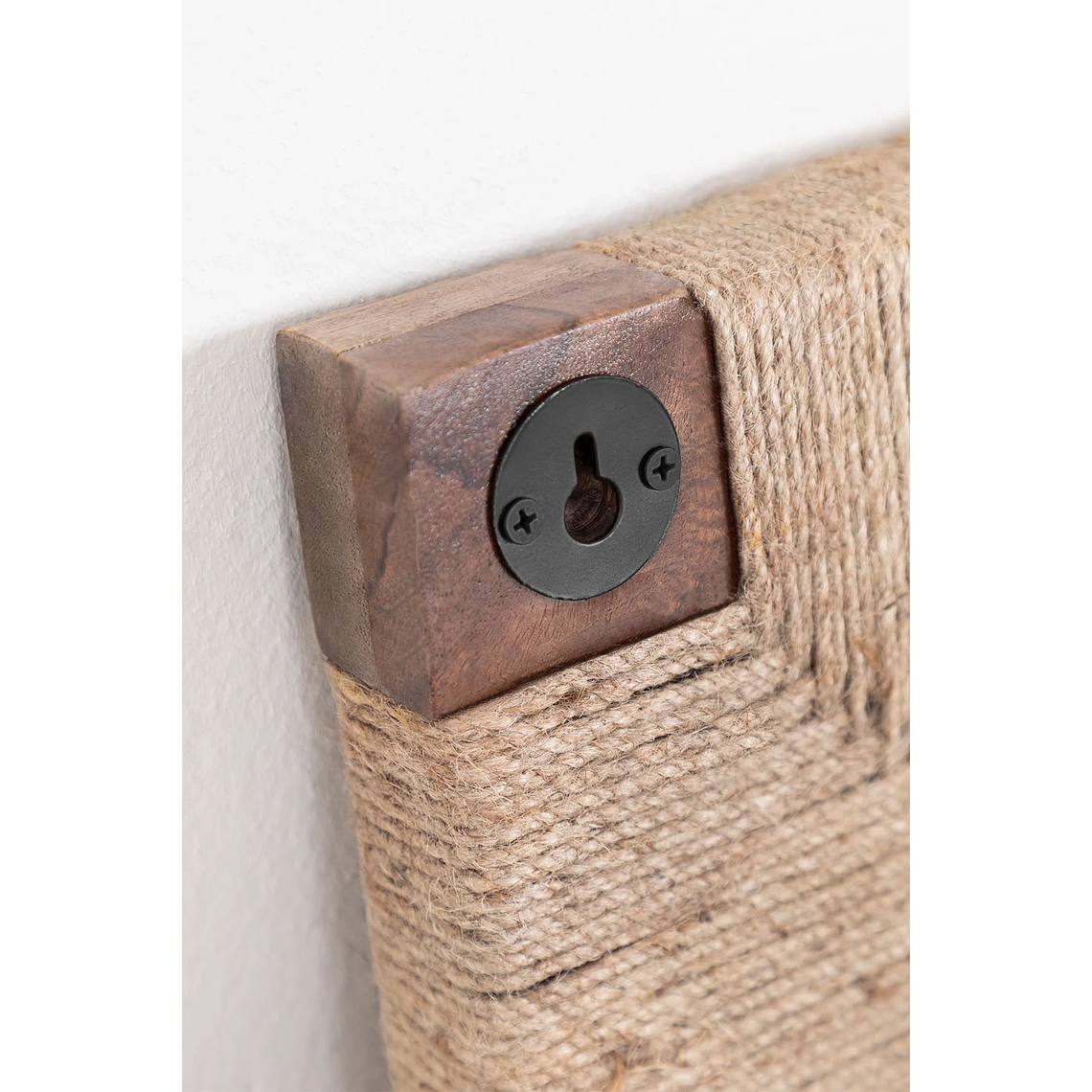 Respaldo cama 150cm en madera de mango y yute Evans 6