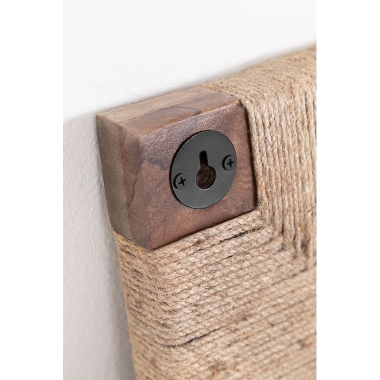 Respaldo cama 150cm en madera de mango y yute Evans 6