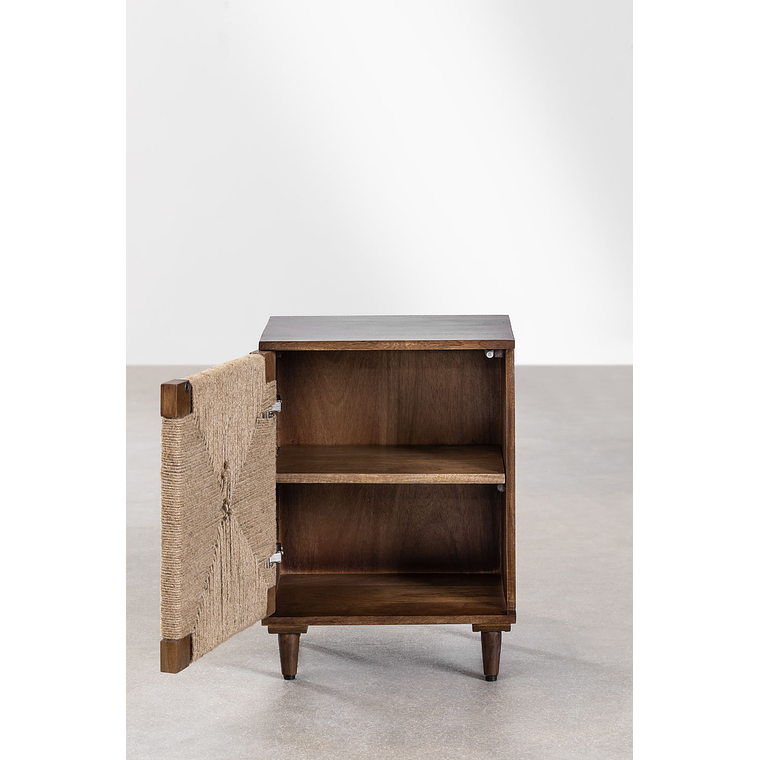 Velador en madera de mango y yute Evans 4