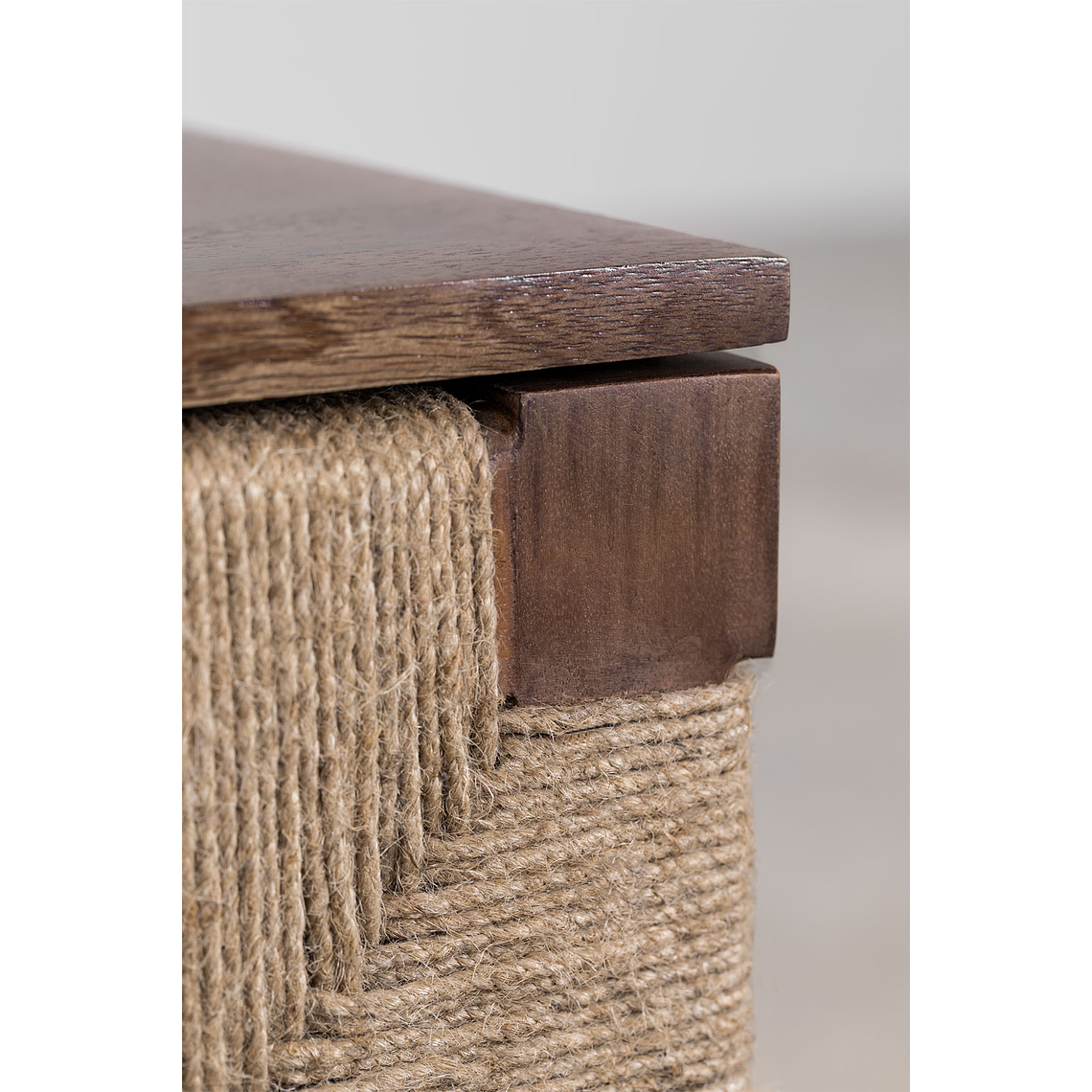 Velador en madera de mango y yute Evans 5