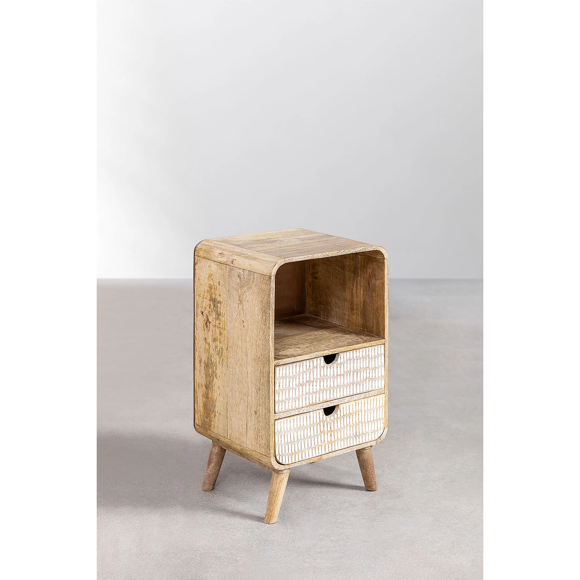 Velador con almacenaje en madera de mango Yulara 2