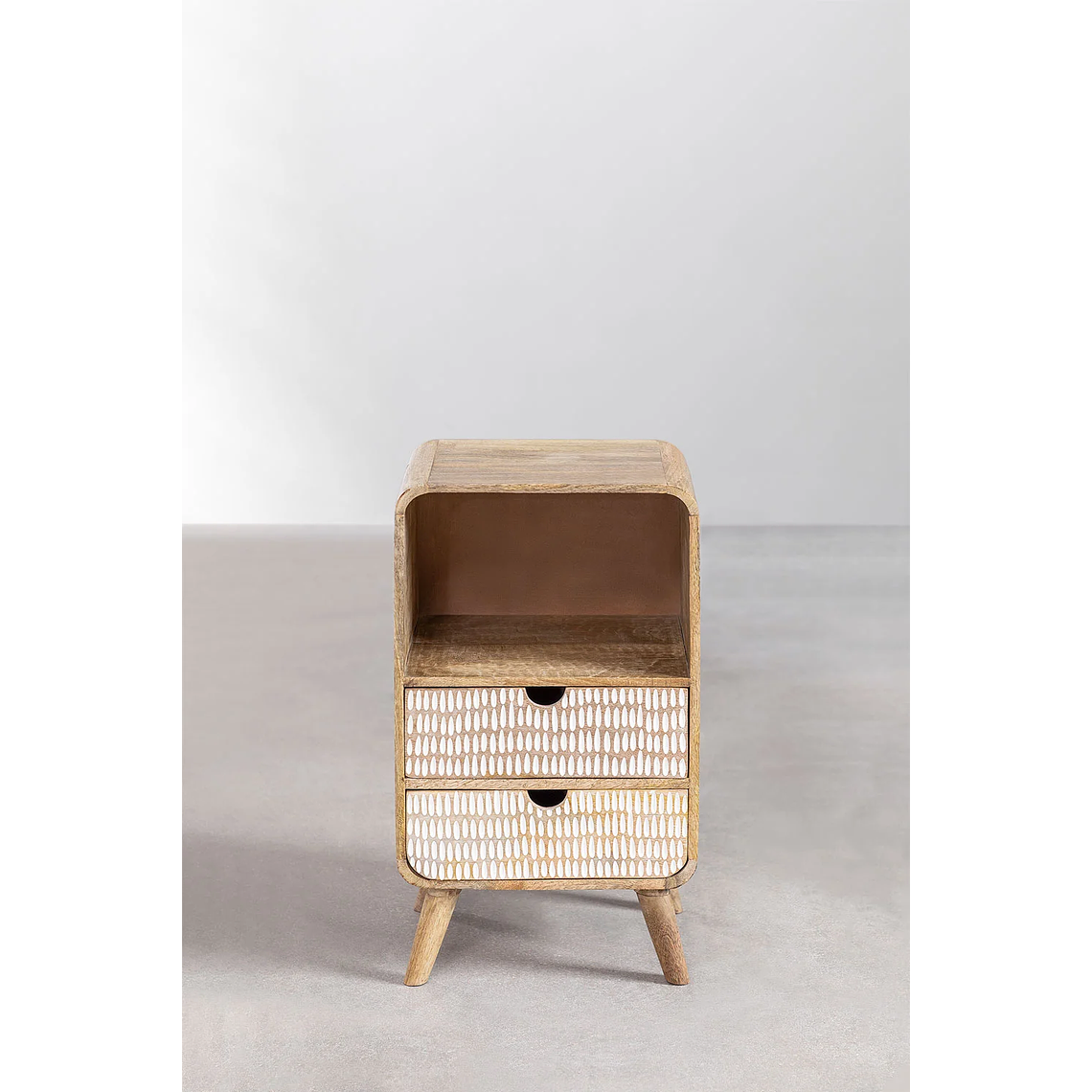 Velador con almacenaje en madera de mango Yulara 3