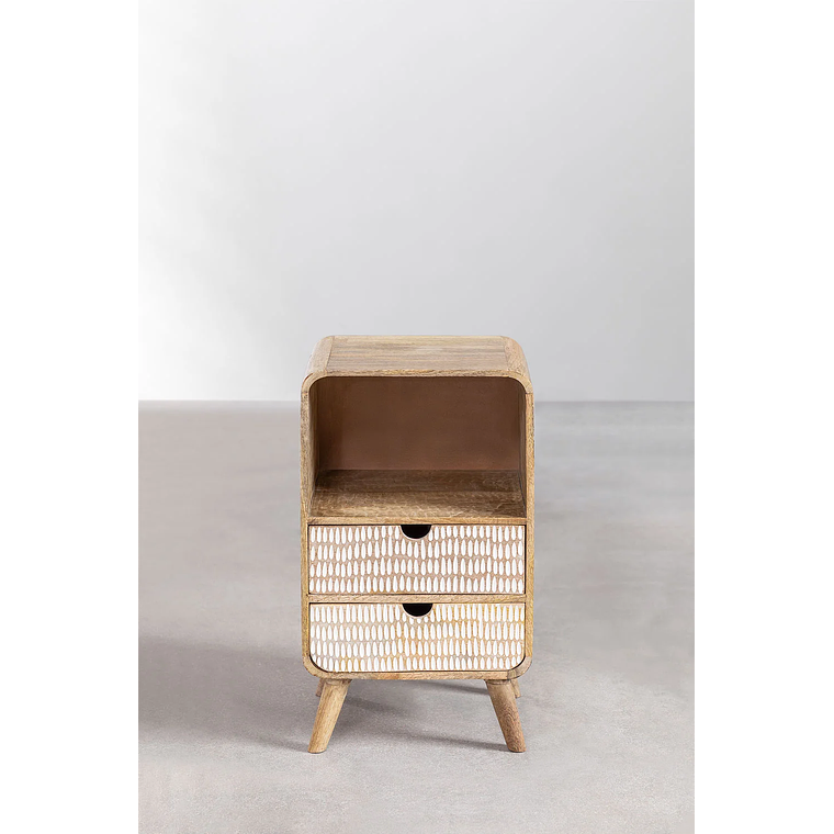 Velador con almacenaje en madera de mango Yulara 3