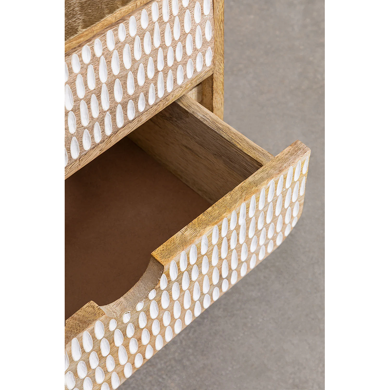 Velador con almacenaje en madera de mango Yulara 6