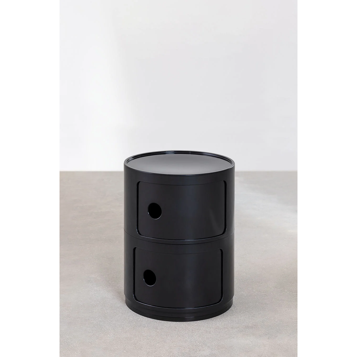 Velador Redonda con Estantes Babel Negro 1