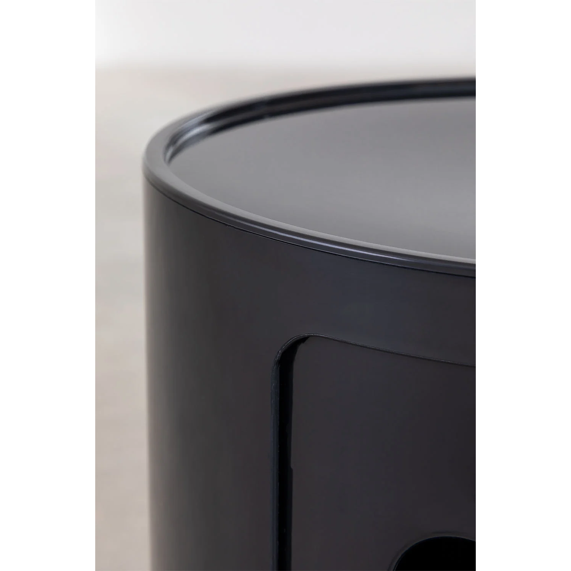 Velador Redonda con Estantes Babel Negro 3