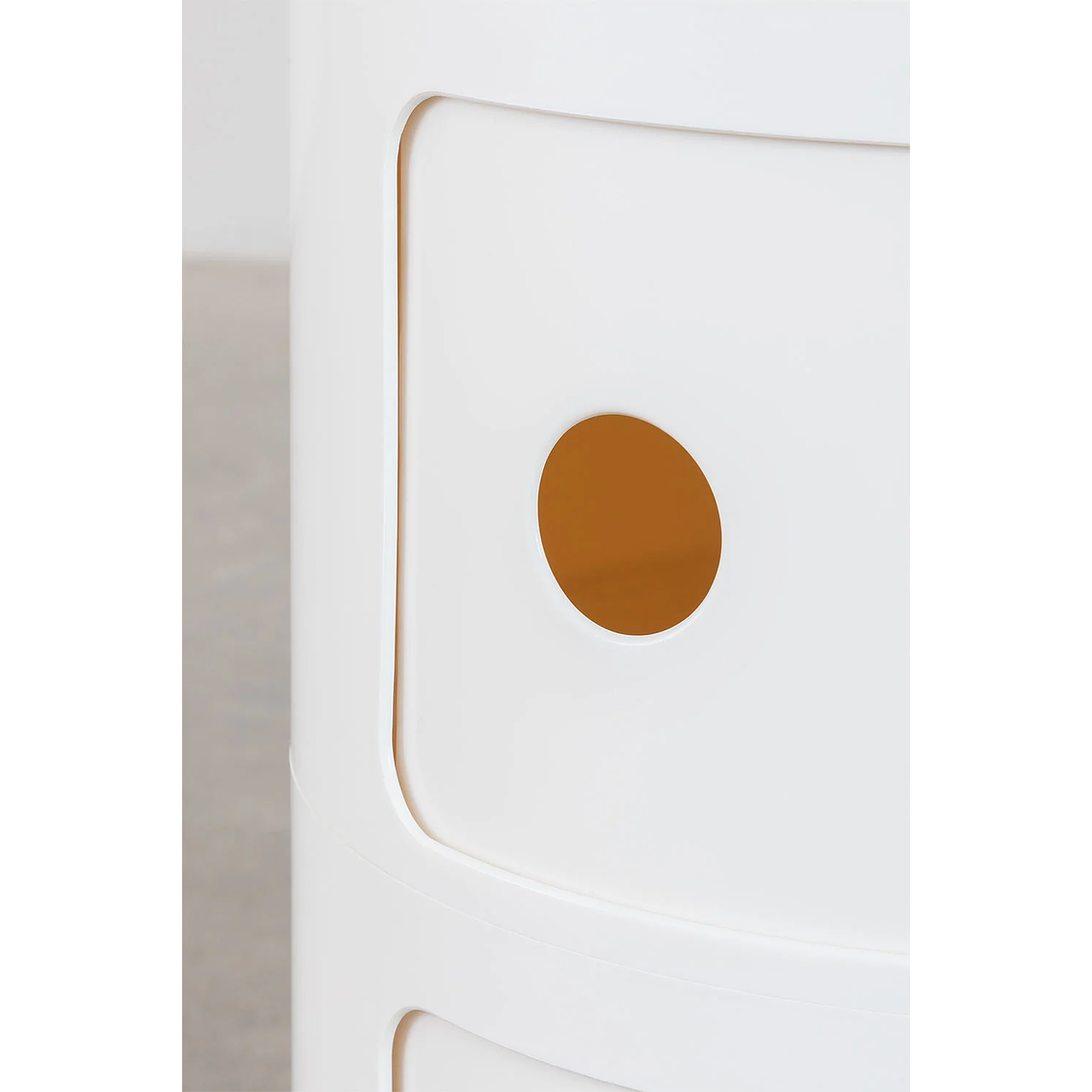 Velador Redonda con Estantes Babel Blanco Roto 5