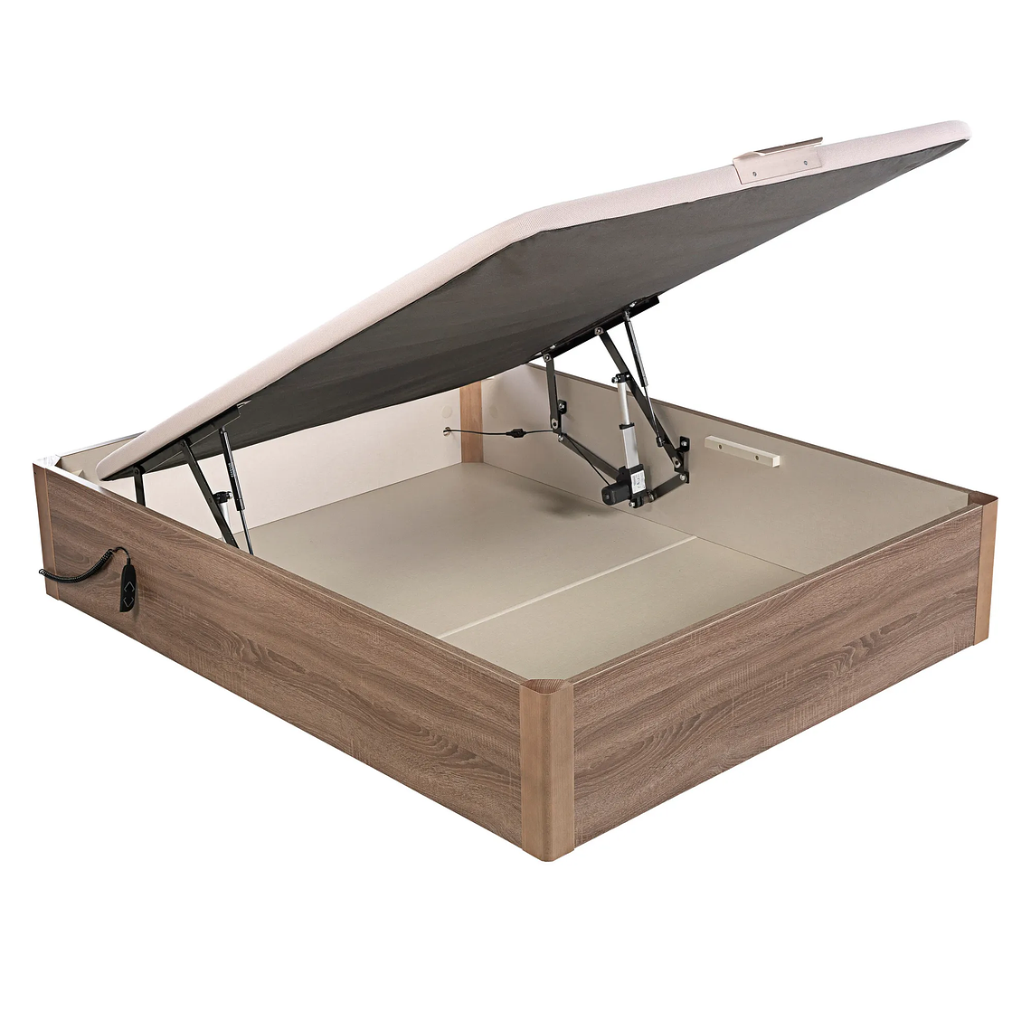 Canapé abatible de madera eléctrico de alta capacidad tapa única de color roble 105 x 200 cm 1.5 Plaza - DESIGN 1