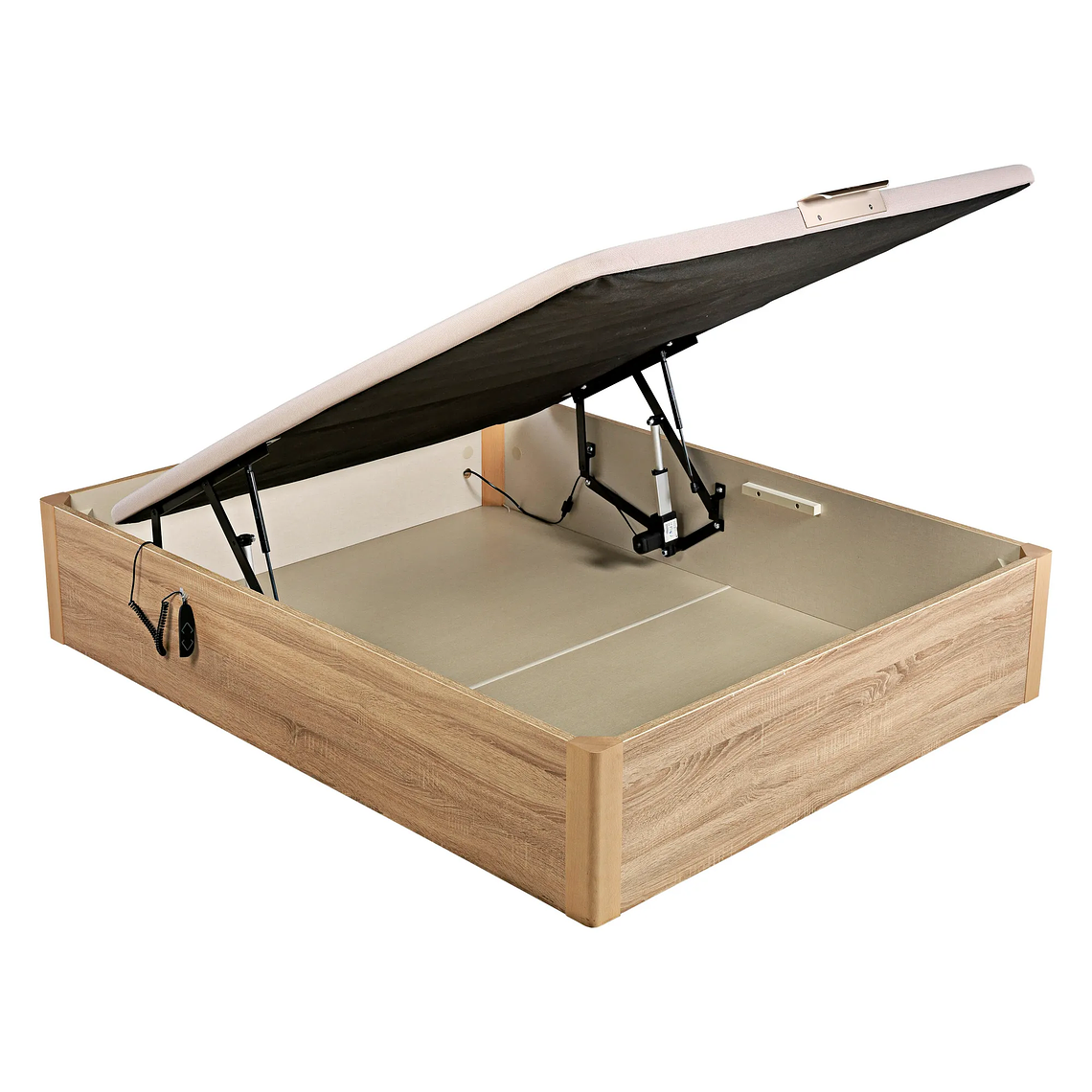 Canapé abatible de madera eléctrico de alta capacidad tapa única de color natural 105 x 200 cm 1.5 Plaza - DESIGN 1