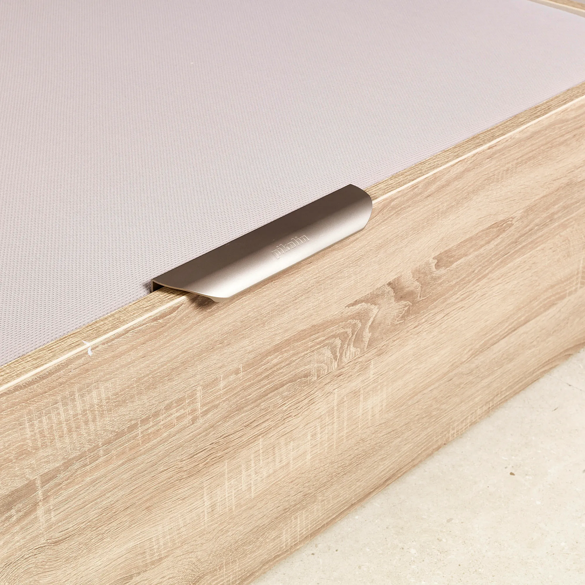 Canapé abatible de madera eléctrico de alta capacidad tapa única de color natural 105 x 200 cm 1.5 Plaza - DESIGN 5