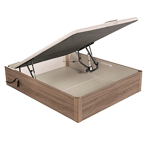 Canapé abatible de madera eléctrico de alta capacidad tapa única de color roble 150 x 200 cm 2 Plaza - DESIGN