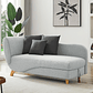 Diván (ángulo izquierdo) convertible de tela gris claro con arcón 160 cm PENELOPE - Miniatura 1