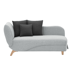 Diván (ángulo izquierdo) convertible de tela gris claro con arcón 160 cm PENELOPE