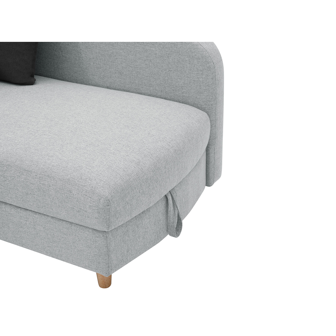 Diván (ángulo izquierdo) convertible de tela gris claro con arcón 160 cm PENELOPE 6