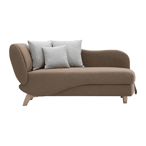 Diván (ángulo derecho) convertible de tela marrón con arcón PENELOPE