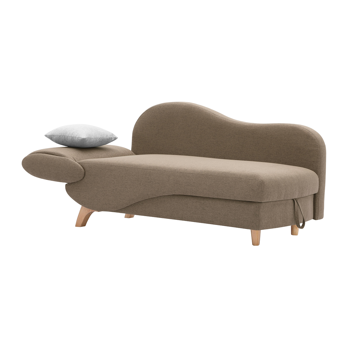 Diván (ángulo derecho) convertible de tela marrón con arcón PENELOPE 5