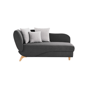 Diván (ángulo derecho) convertible de tela antracita con arcón PENELOPE