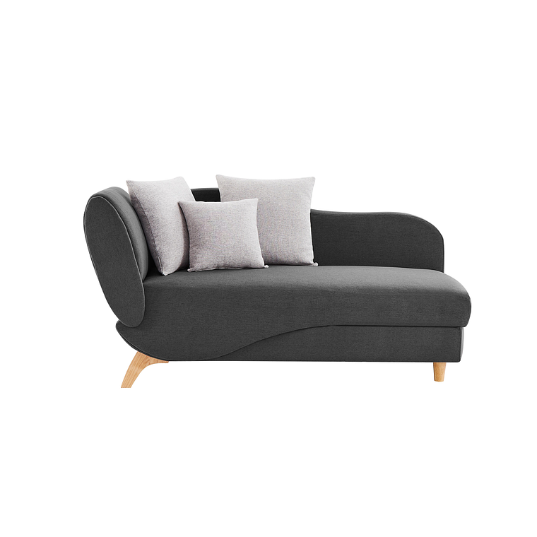 Diván (ángulo derecho) convertible de tela antracita con arcón PENELOPE 2