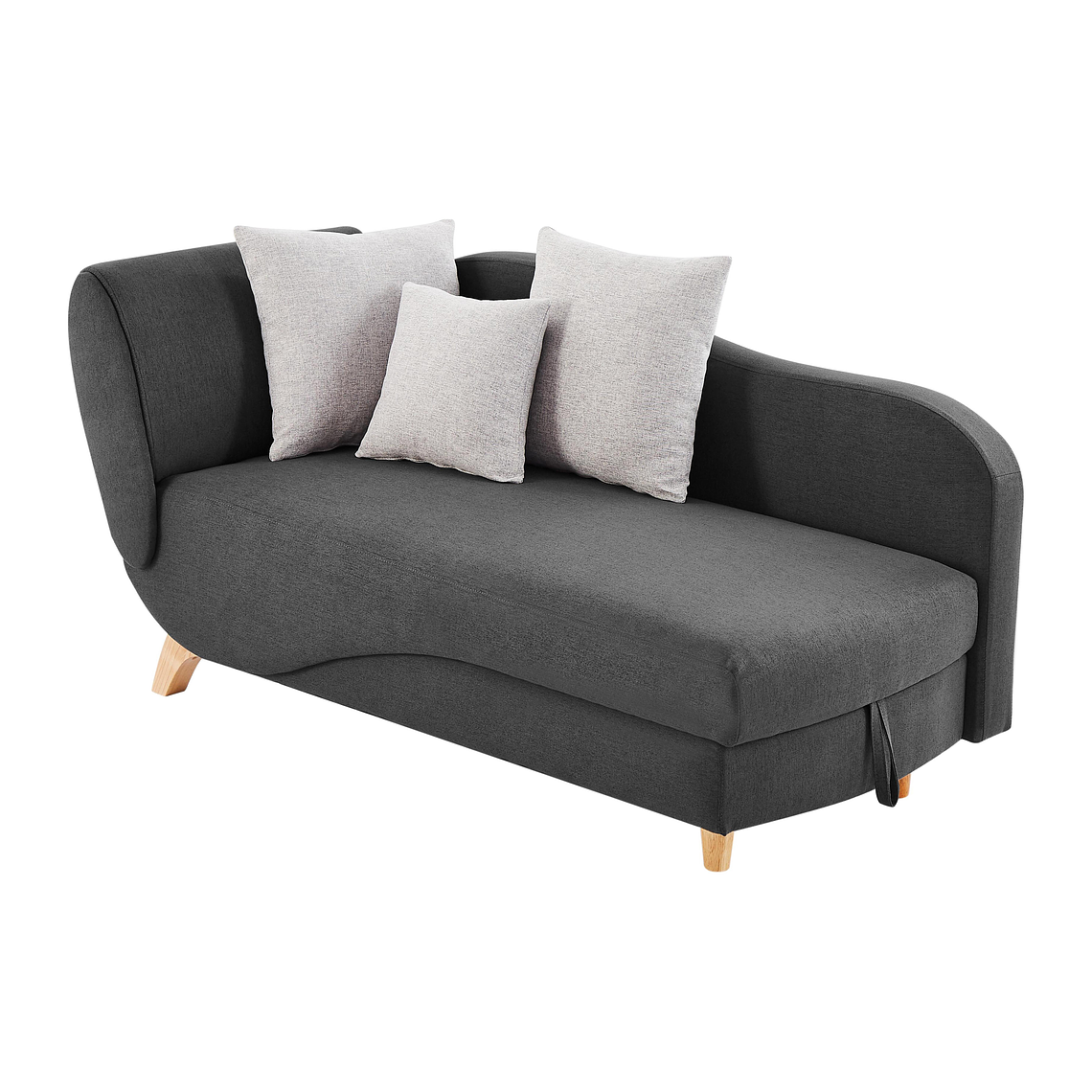 Diván (ángulo derecho) convertible de tela antracita con arcón PENELOPE 4