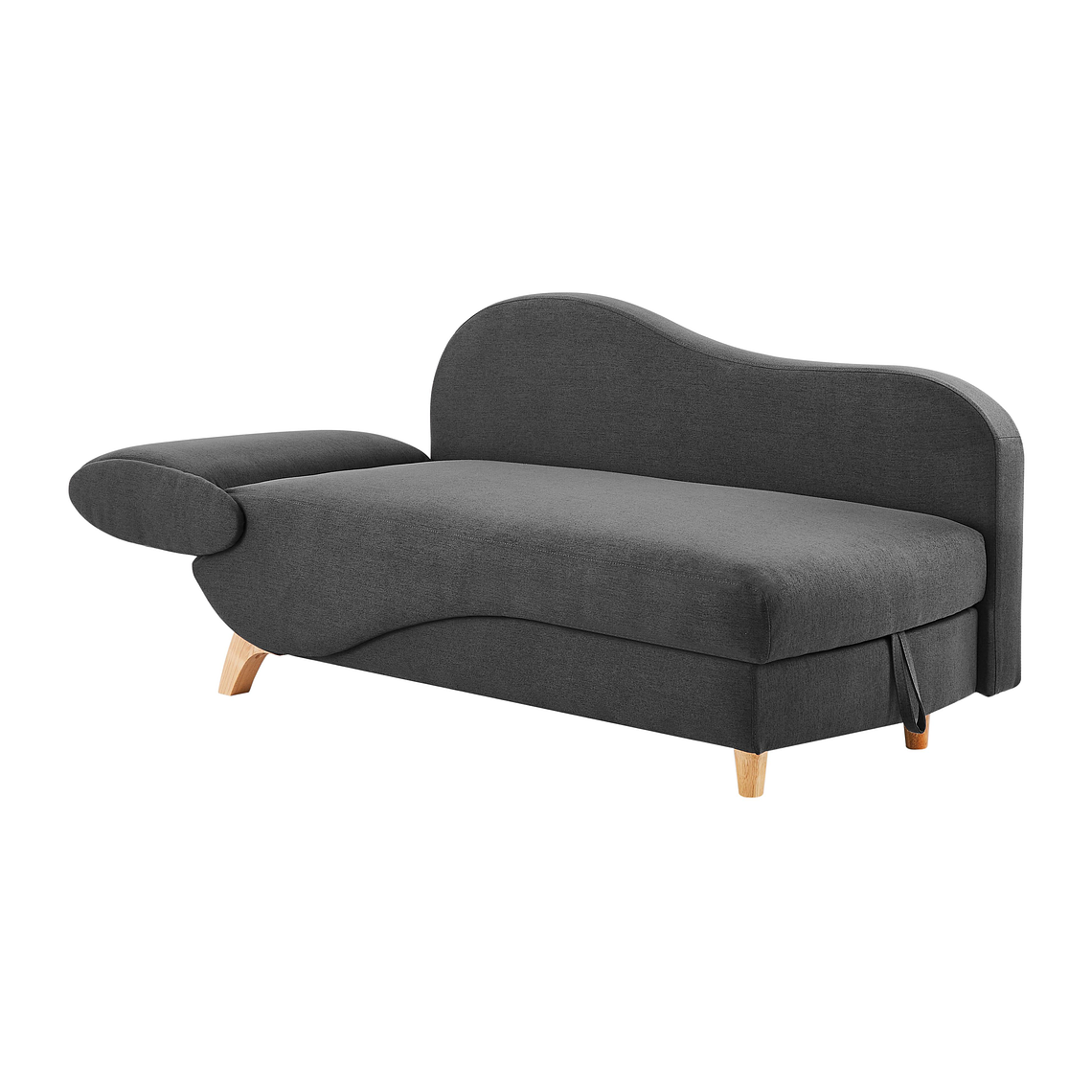 Diván (ángulo derecho) convertible de tela antracita con arcón PENELOPE 5